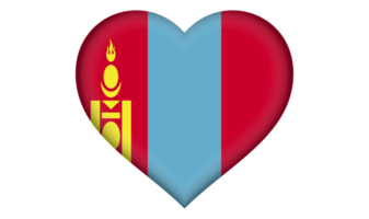 Mongolei-Flaggensymbol in Form eines Herzens png