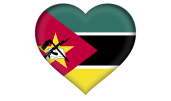 ícone da bandeira de Moçambique em forma de coração png