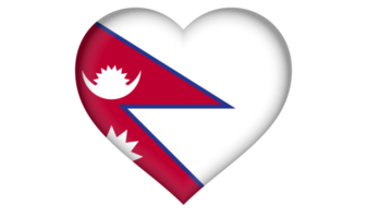 Nepal flag icon in the form of a heart png