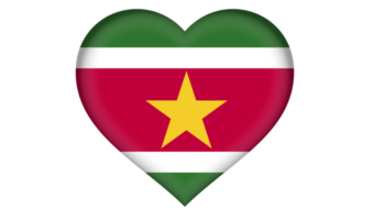 icône du drapeau du suriname sous la forme d'un coeur png