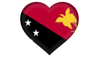papua ny guinea flagga ikon i de form av en hjärta png