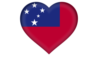 Samoa flag icon in the form of a heart png