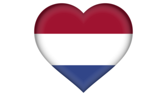 Netherlands flag icon in the form of a heart png