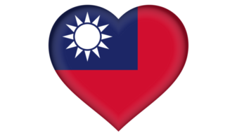 Taiwan flag icon in the form of a heart png