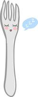 Sleeping fork, illustration, vector on white background.