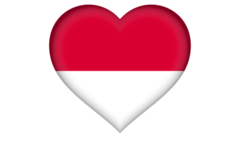 Monaco flagga ikon i de form en hjärta png