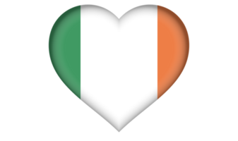 Irland-Flaggensymbol in Form eines Herzens png