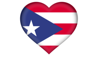 L'icône du drapeau de Porto Rico sous la forme d'un coeur png