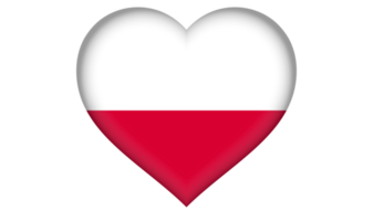 L'icône du drapeau de la Pologne sous la forme d'un coeur png
