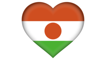 Niger flag icon in the form of a heart png