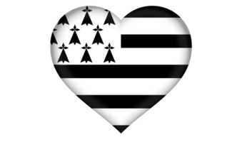 Brittany flag icon in the form of a heart png