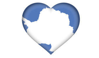 Antarctica flag icon in the form of a heart png