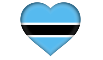 Botswana flag icon in the form of a heart png