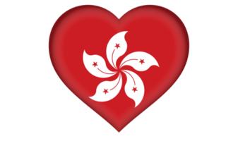 Hong Kong flag icon in the form of a heart png