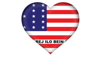 Bikini Atoll flag icon in the form of a heart png