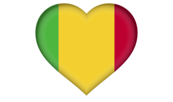 Mali flag icon in the form of a heart png