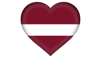 Latvia flag icon in the form of a heart png