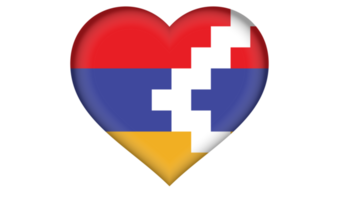 icône du drapeau de la république du haut-karabakh sous la forme d'un coeur png