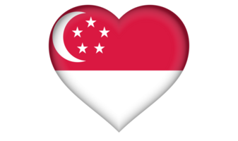 Singapur-Flaggensymbol in Form eines Herzens png