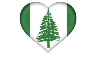 icono de la bandera de la isla norfolk en forma de corazón png