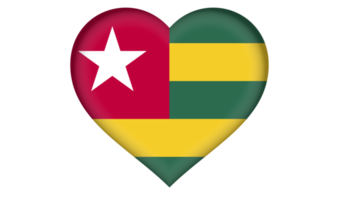 Togo flag icon in the form of a heart png