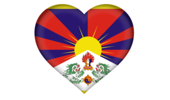 Tibet-Flaggensymbol in Form eines Herzens png