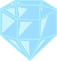 A blue diamond, vector or color illustration.