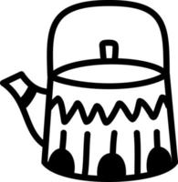 Decorative teapot, illustration, vector on a white background.