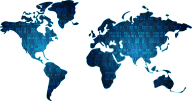 blå teknologi värld Karta Skära ut png