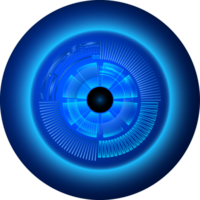 recorte de ojo azul de tecnología moderna de ciberseguridad png