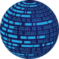 Blue Globe with Technology Elements png