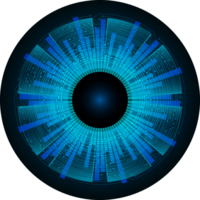 recorte de olho azul de tecnologia de cibersegurança moderna png