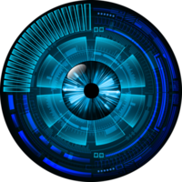 recorte de ojo azul de tecnología moderna de ciberseguridad png