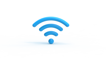 Wifi icon isolated on transparent background. 3D rendering. png