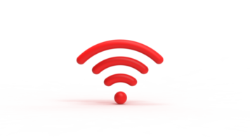 Wifi icon isolated on transparent background. 3D rendering. png