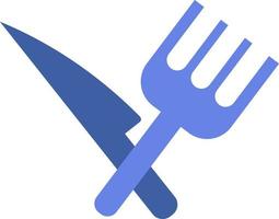 Knife and fork, illustration, vector on a white background.