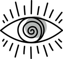 Hypnotizing eye, illustration, vector on a white background.