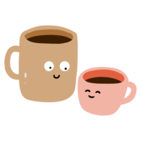 tasse de conception d'illustration de personnage de thé heureux. png