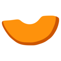 süße aprikosenfrucht im naiven stilillustrationsdesign. trendige kindliche handgezeichnete clipart für gestaltungselement und verzierung png