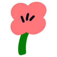 söt blomma i naiv stil illustration design. trendig barnslig hand dragen klämma konst för design element och prydnad png