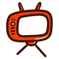 television device in old school illustration design png