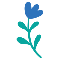 söt blåklocka blomma i trendig hand dragen illustration för design element png