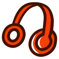 earphone device in old school illustration design png