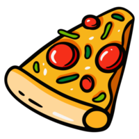 pizza för gott snabb mat tema design. hand dragen illustration design png