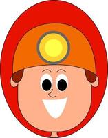 Happy miner, illustration, vector on white background