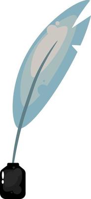 Ink with a feather pen ,illustration,vector on white background