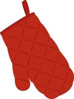 Red kitchen mitten, illustration, vector on a white background.
