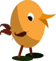 Orange bird, illustration, vector on white background.