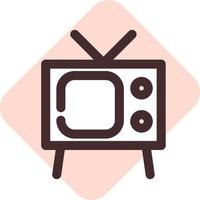 Broadcast TV, illustration, vector on a white background.