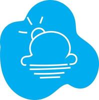 Cloudy with sun, icon illustration, vector on white background